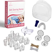 RDBA Dispositivos Anti Ronquidos Kit 5 En 1-8pcs Dilatadores nasales- Respiraderos Nasales 2 clip magnético…